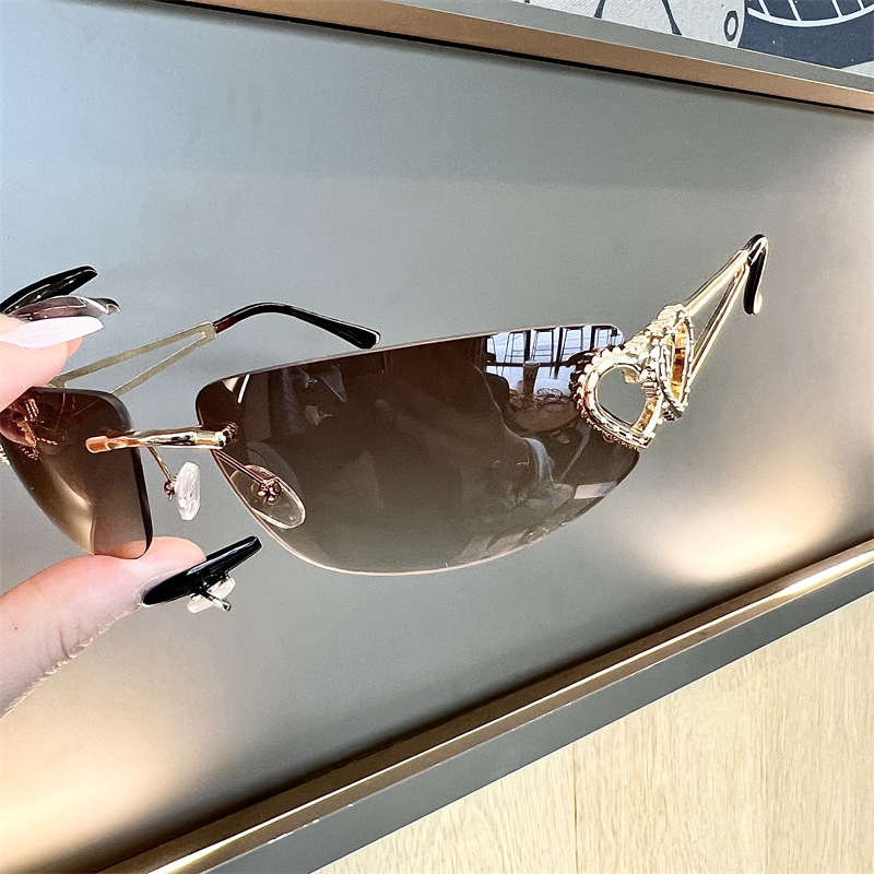 Sunglasses Cat Eye - Nieuwe ovale Cat Eye frameloze Mercury-zonnebril
