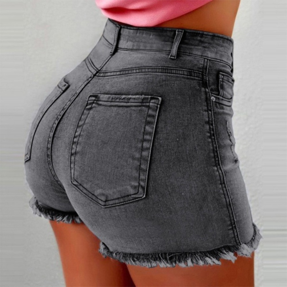 Denim shorts met hoge taille v - Shorts Denim Frayed recensie en prijs